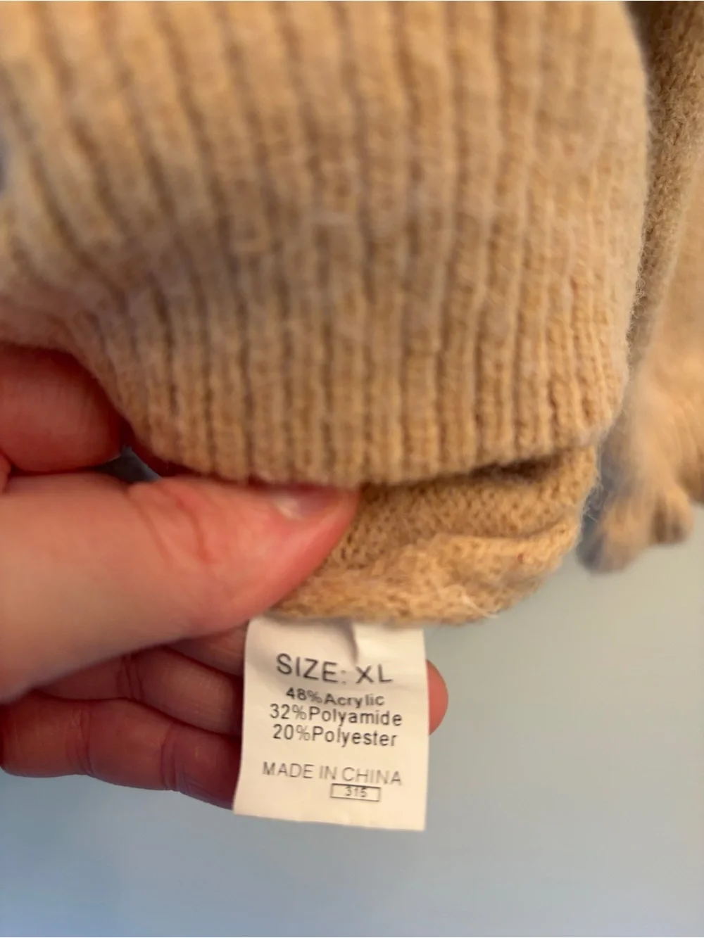 Ruffled Henley Sweater in Taupe - Picture 5 of 6